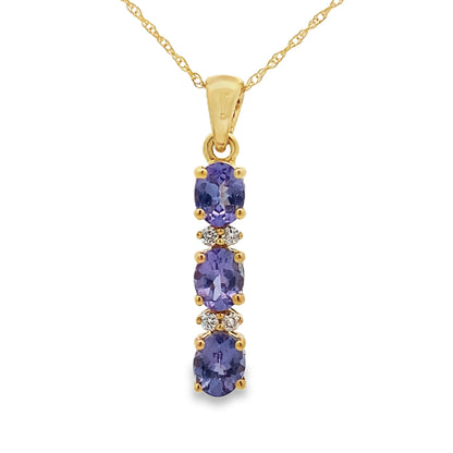 Tanzanite Diamond Fashion Pendants 10KT Yellow Gold by Bids.com