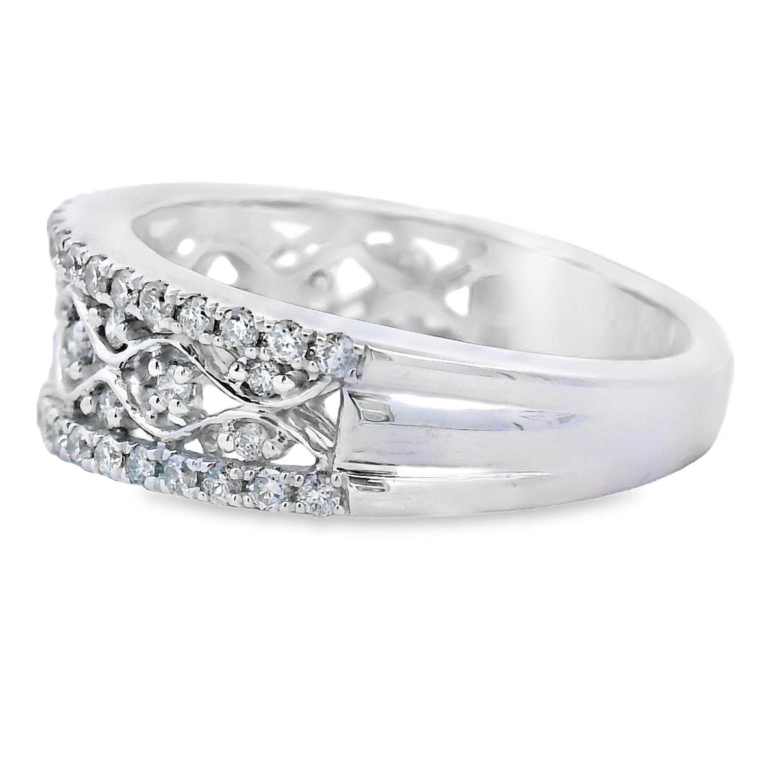 .50ct Diamond Fashion band rings 10KT White Gold by Bids.com