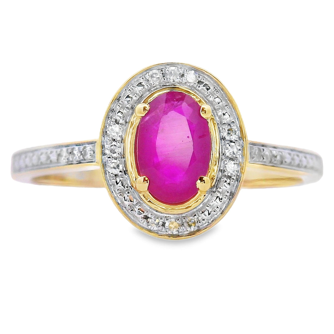 Natural .67ct Ruby Diamond Ring 10KT Yellow Gold by Bids.com