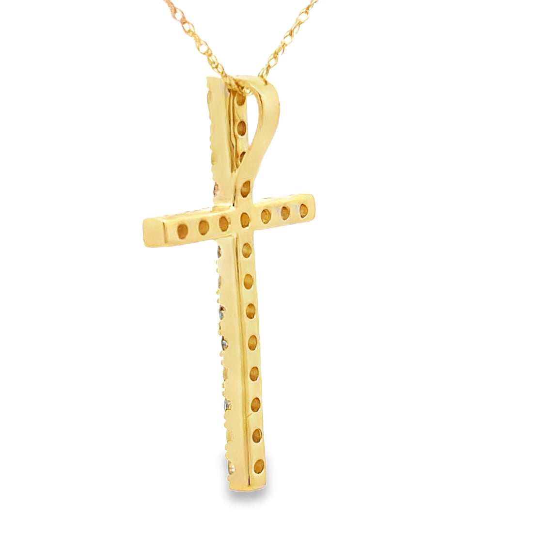 .50ct Diamond Cross Religious Pendant 14KT Yellow Gold by Bids.com