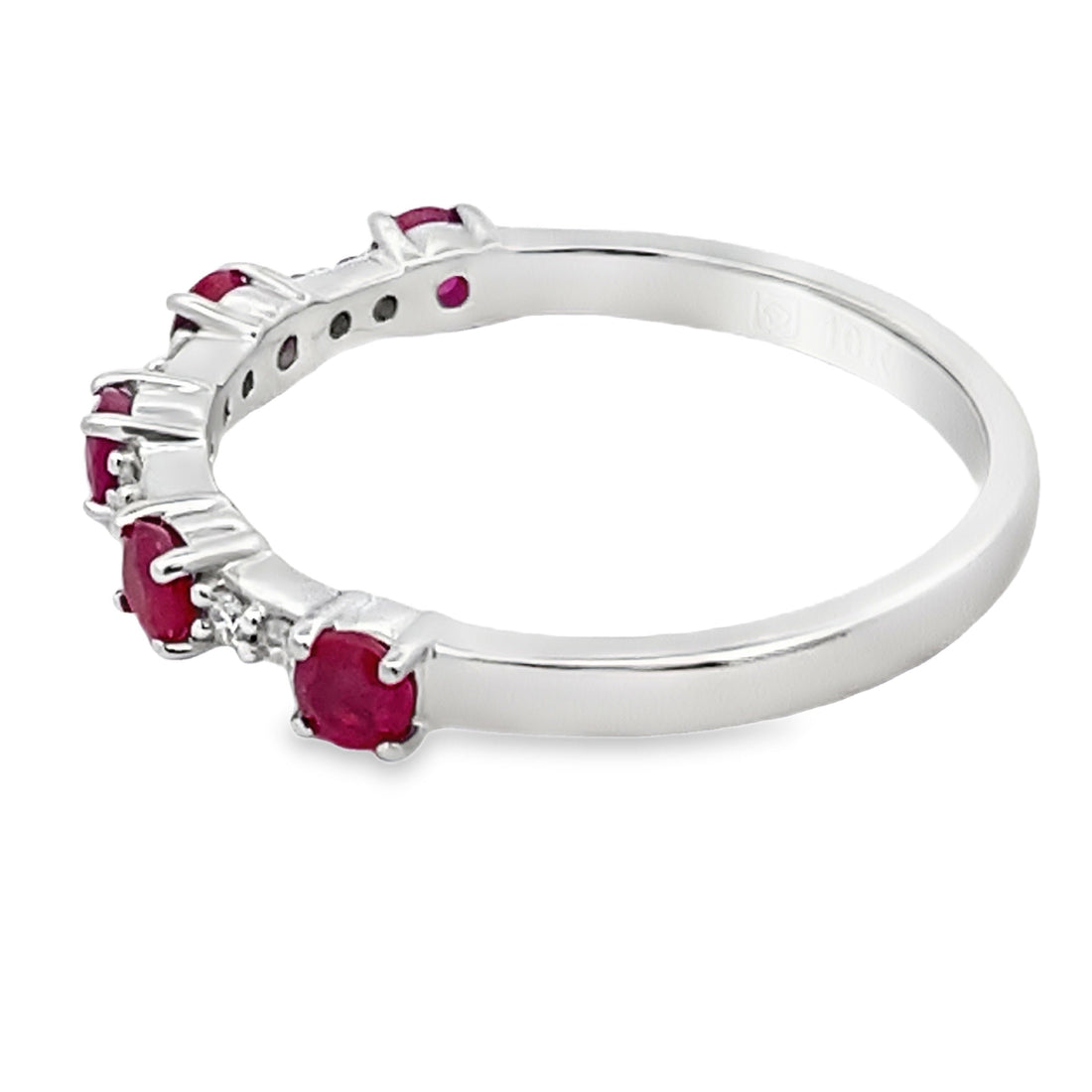.70ct Ruby Diamond Wedding Band Ring 10KT White Gold by Bids.com