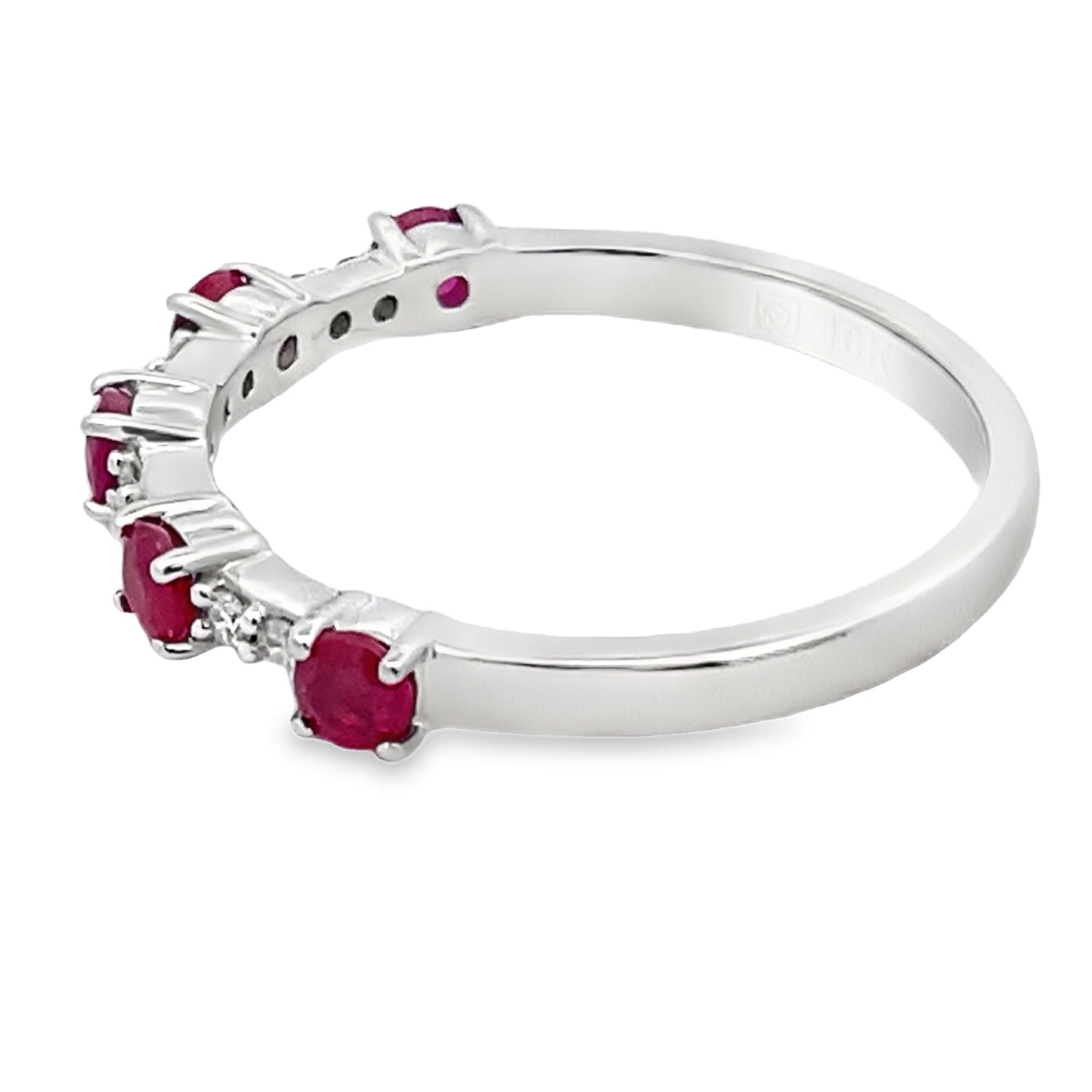.70ct Ruby Diamond Wedding Band Ring 10KT White Gold by Bids.com