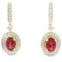 1.20ct Garnet Diamond Dangle Earrings 10KT Yellow Gold by Bids.com