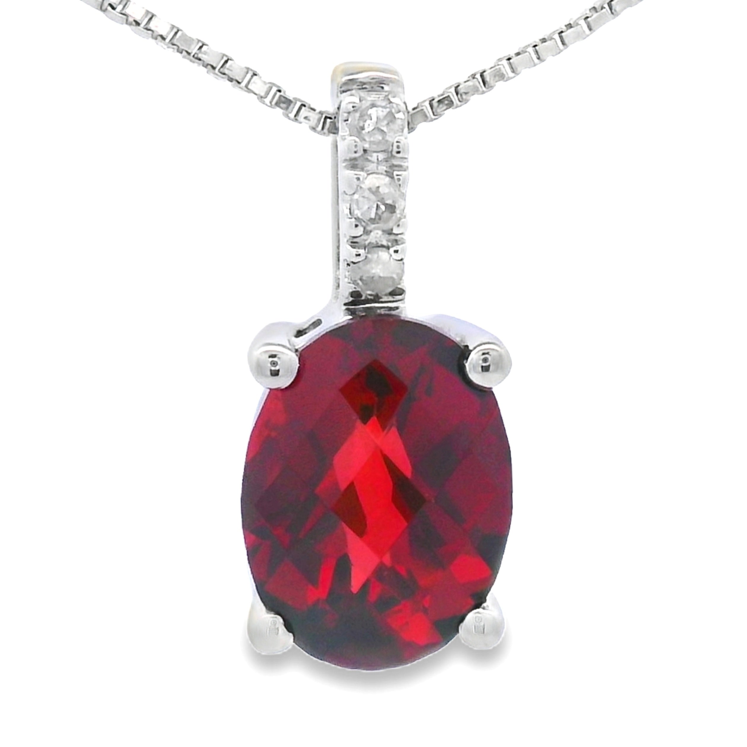 1.34ct Garnet Diamond Fashion Pendants 10KT White Gold by Bids.com