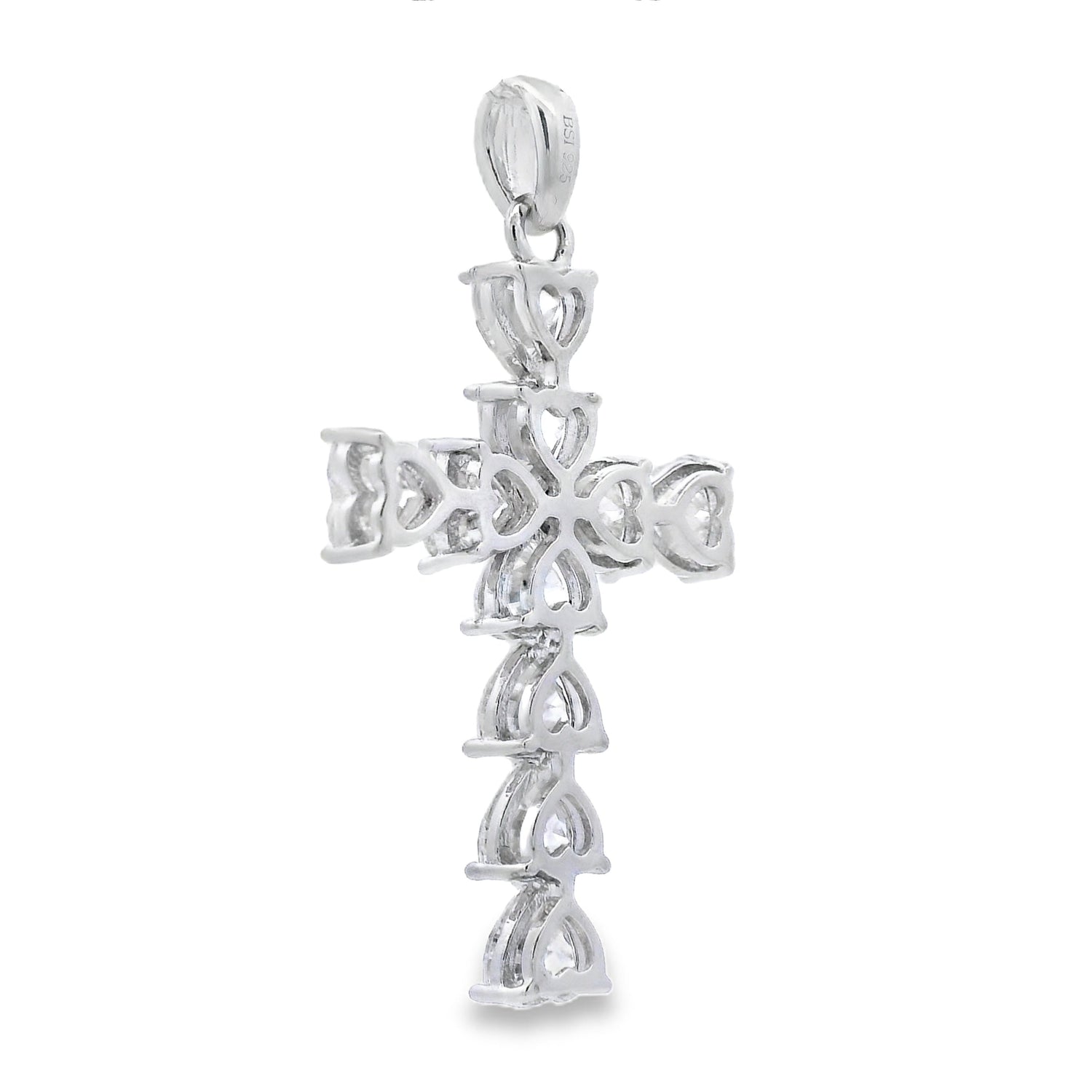 Moissanite Cross Religious Pendant Sterling Silver by Bids.com