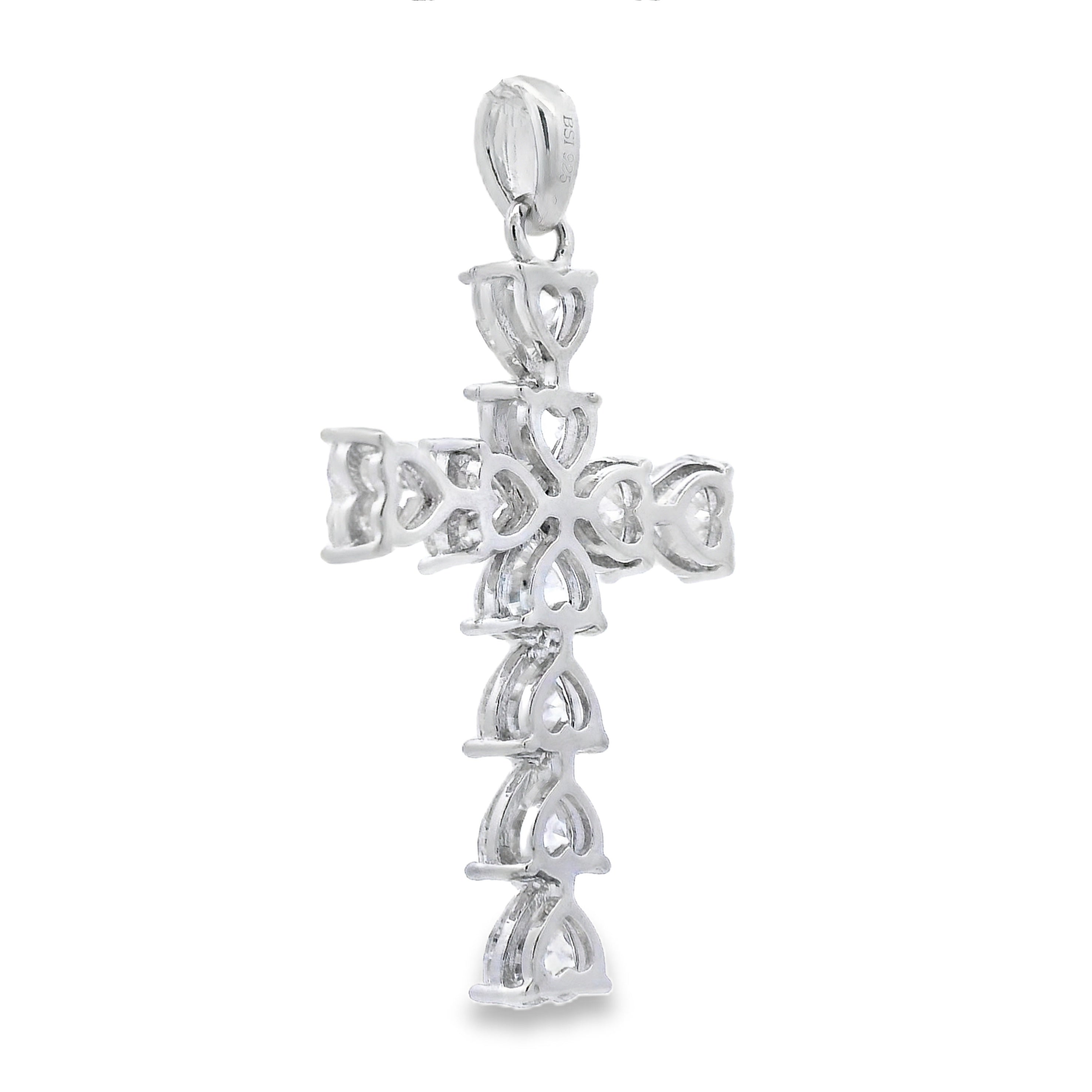 Moissanite Cross Religious Pendant Sterling Silver by Bids.com