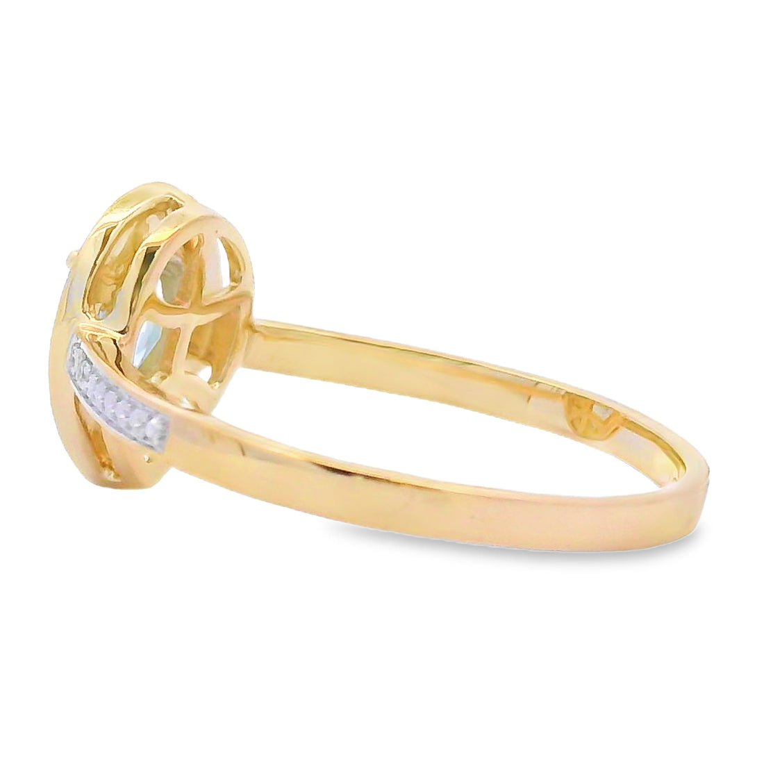 Genuine .39ct Aquamarine Diamond Ring 10KT Yellow Gold by Bids.com