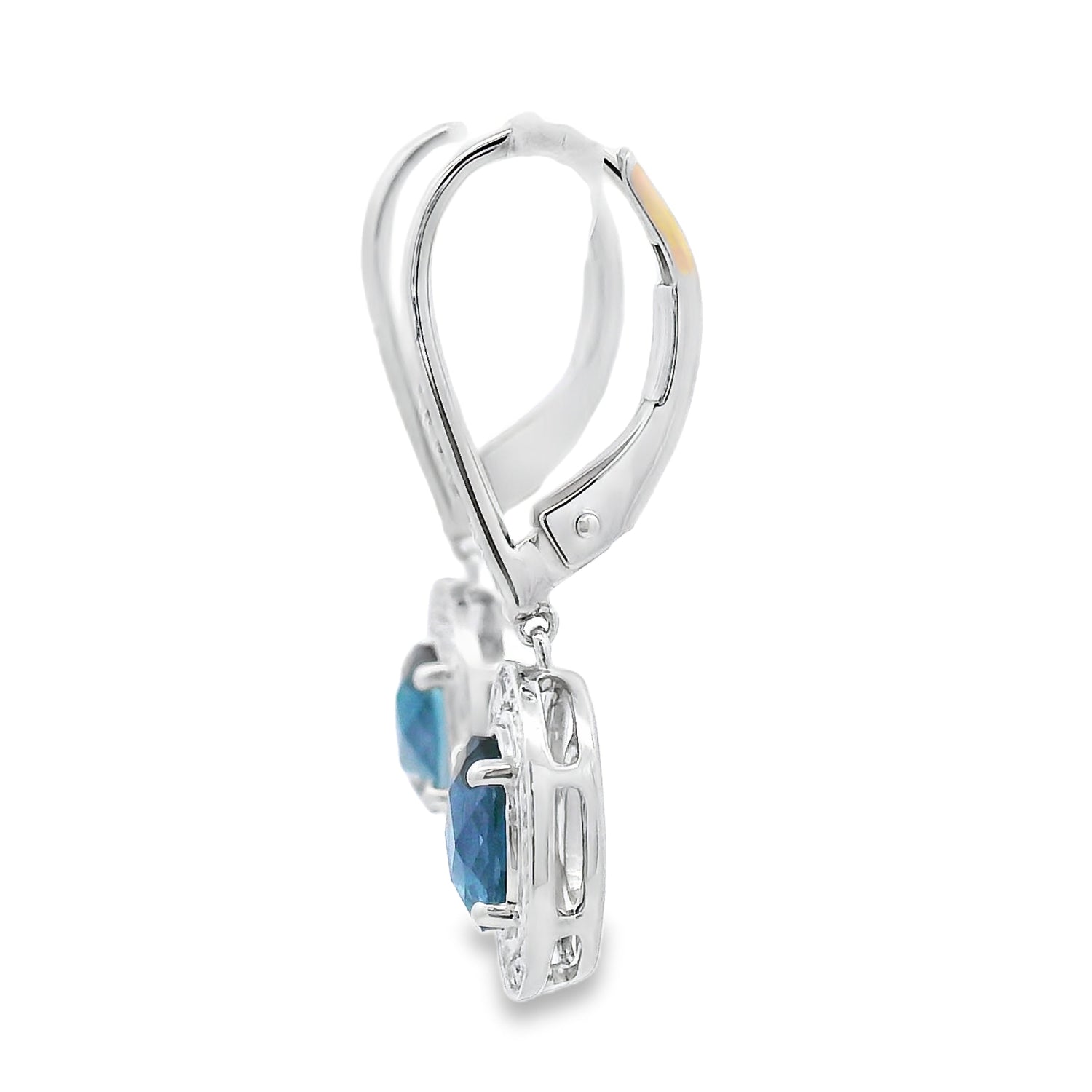 .89ct London Blue Topaz Dangle Earrings 10KT White Gold by Bids.com