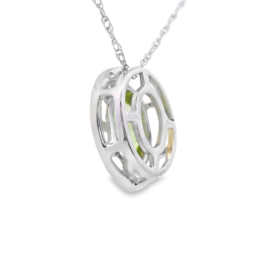 .52ct Peridot Diamond Fashion Pendants 10KT White Gold by Bids.com