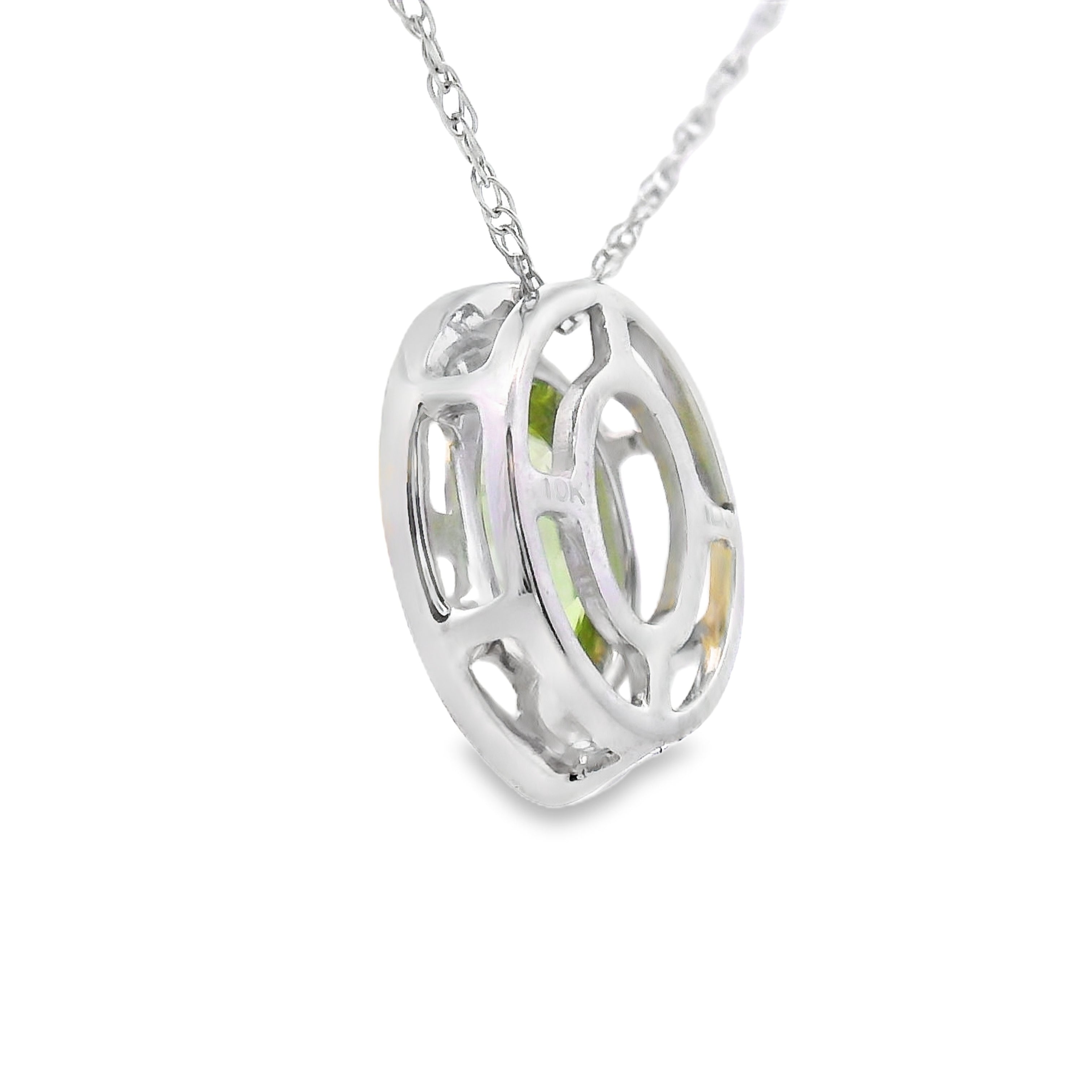 .52ct Peridot Diamond Fashion Pendants 10KT White Gold by Bids.com