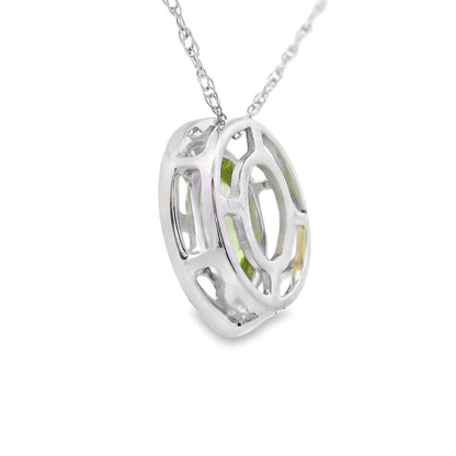 .52ct Peridot Diamond Fashion Pendants 10KT White Gold by Bids.com
