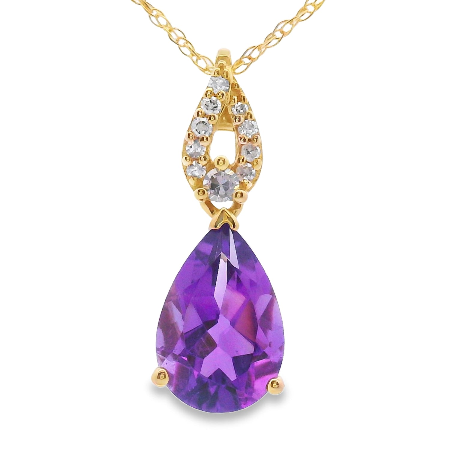 Amethyst Diamond Fashion Pendants 10KT Yellow Gold by Bids.com