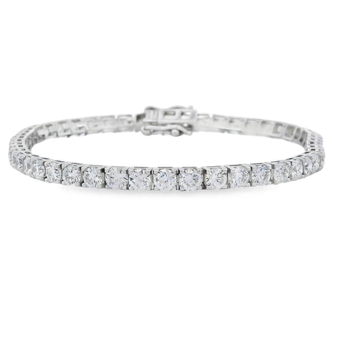 Lab Grown Diamond Tennis Bracelet Sterling Silver by Bids.com