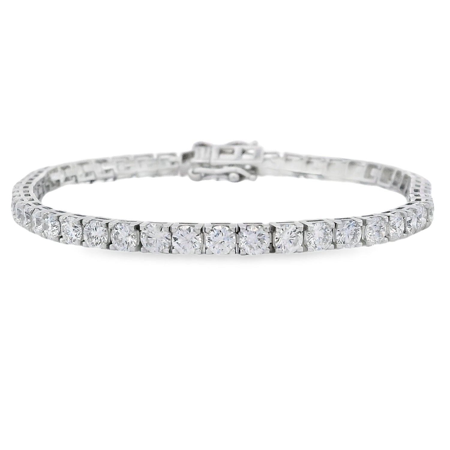 Lab Grown Diamond Tennis Bracelet Sterling Silver by Bids.com