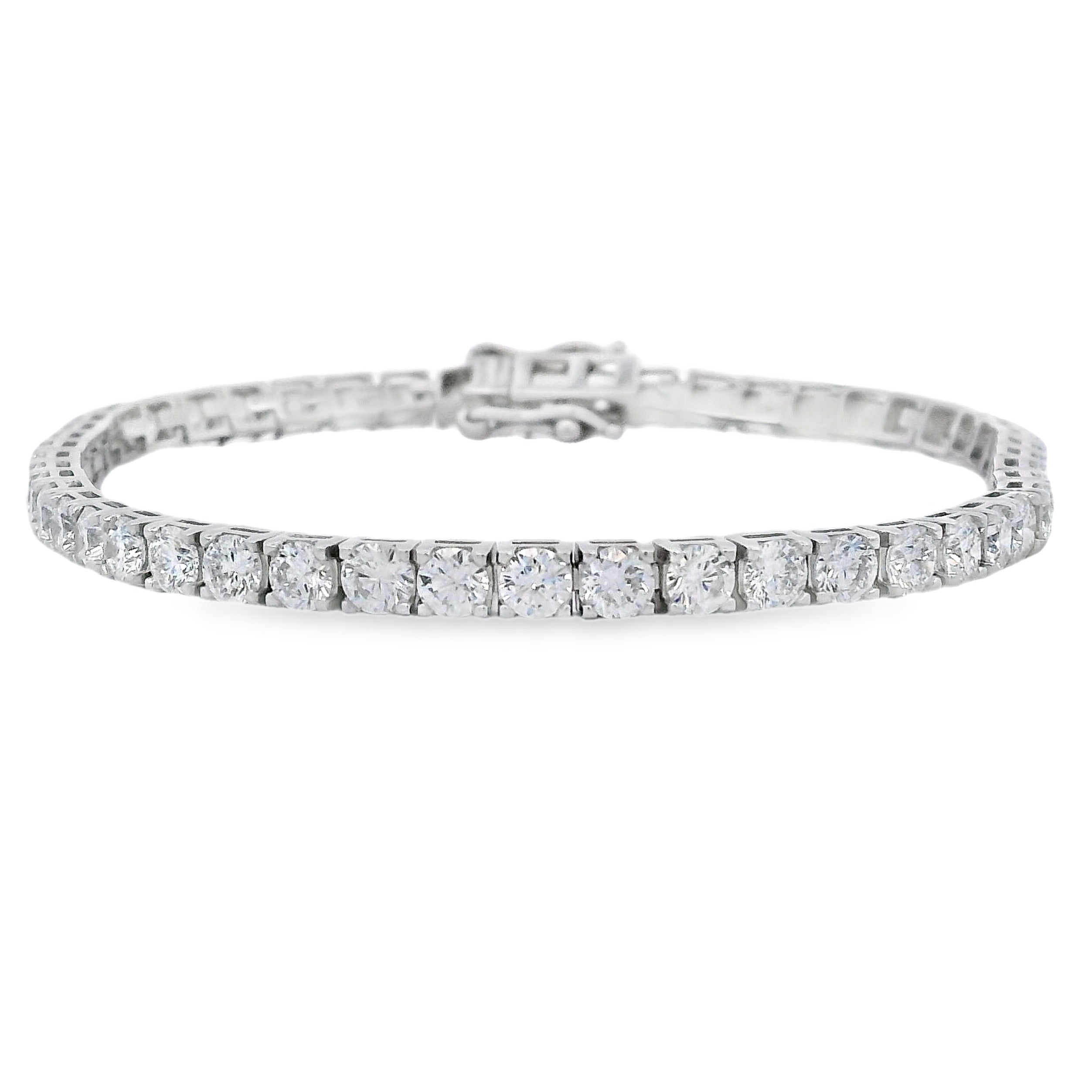 Lab Grown Diamond Tennis Bracelet Sterling Silver by Bids.com