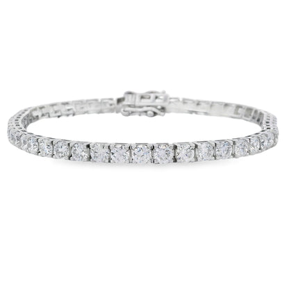 Lab Grown Diamond Tennis Bracelet Sterling Silver by Bids.com