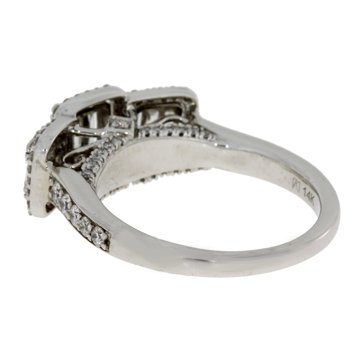 Natural 1.00ct Diamond 3 Stone Ring 14KT White Gold by Bids.com