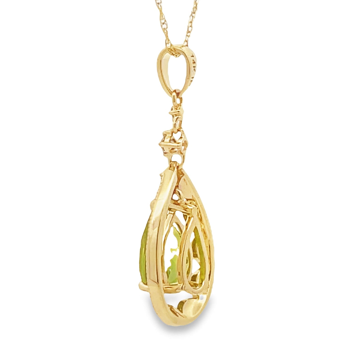 Peridot Diamond Fashion Pendants 14KT Yellow Gold by Bids.com