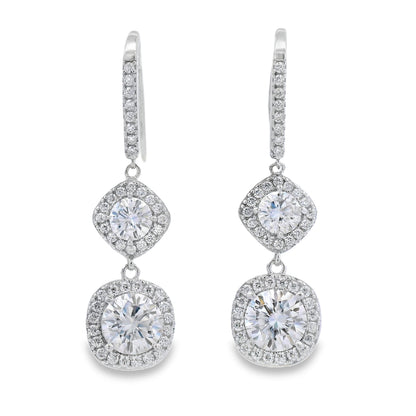 8.51ct Moissanite Dangle Earrings Sterling Silver by Bids.com