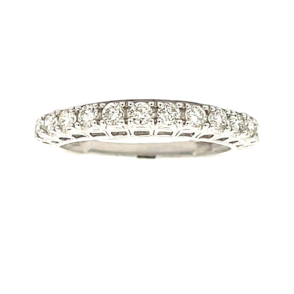 Genuine .50ct Diamond Wedding Band Ring 14KT White Gold by Bids.com