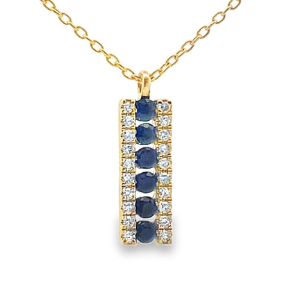 Sapphire Diamond Fashion Pendants 14KT Yellow Gold by Bids.com