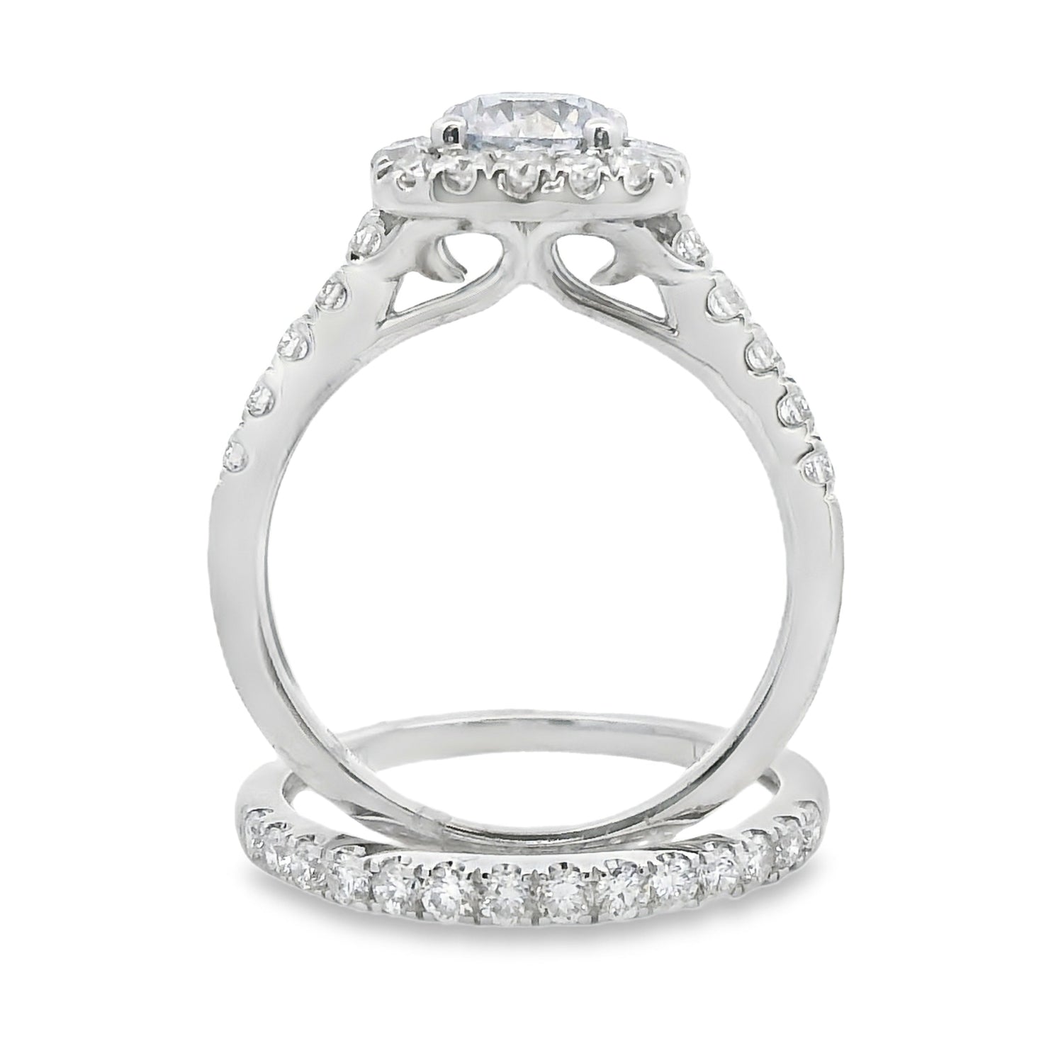 Lab Grown Diamond Engagement Ring Set 10KT White Gold