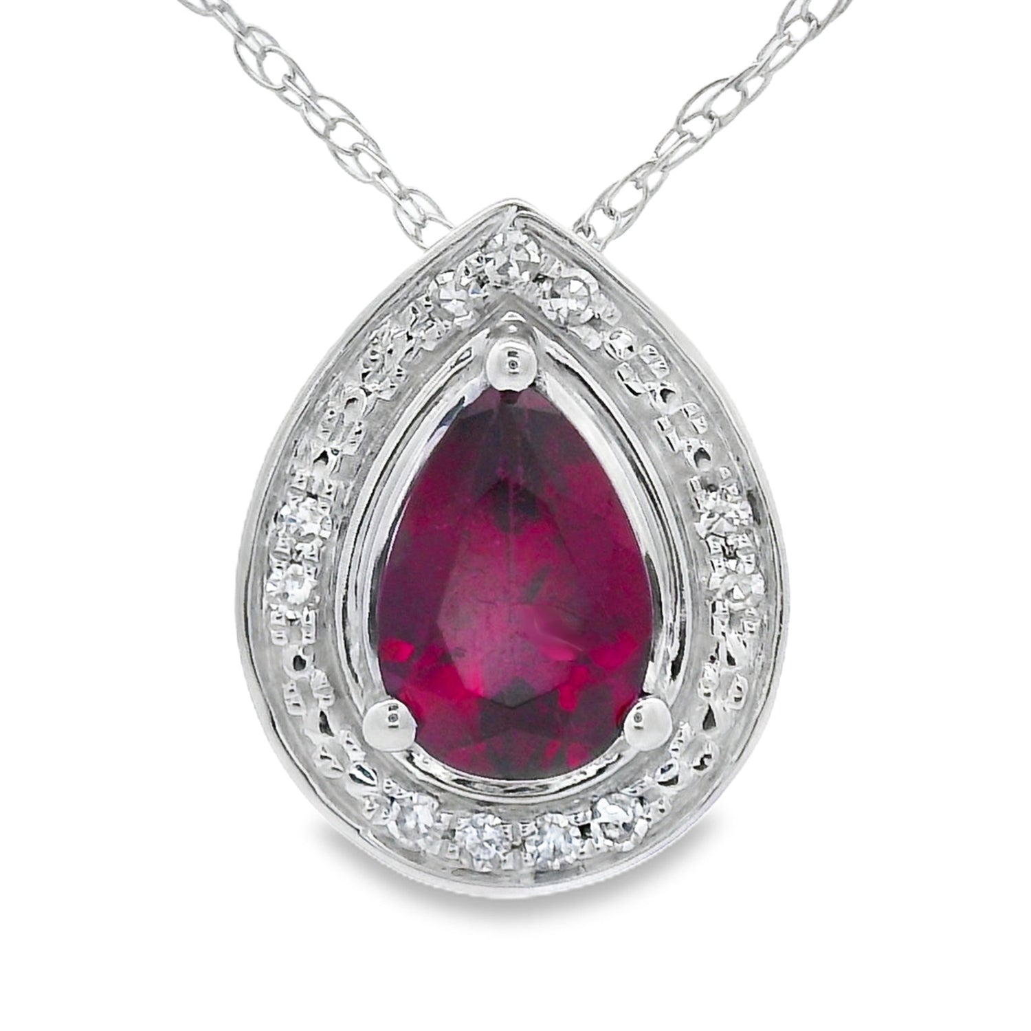 .52ct Garnet Diamond Fashion Pendants 10KT White Gold by Bids.com