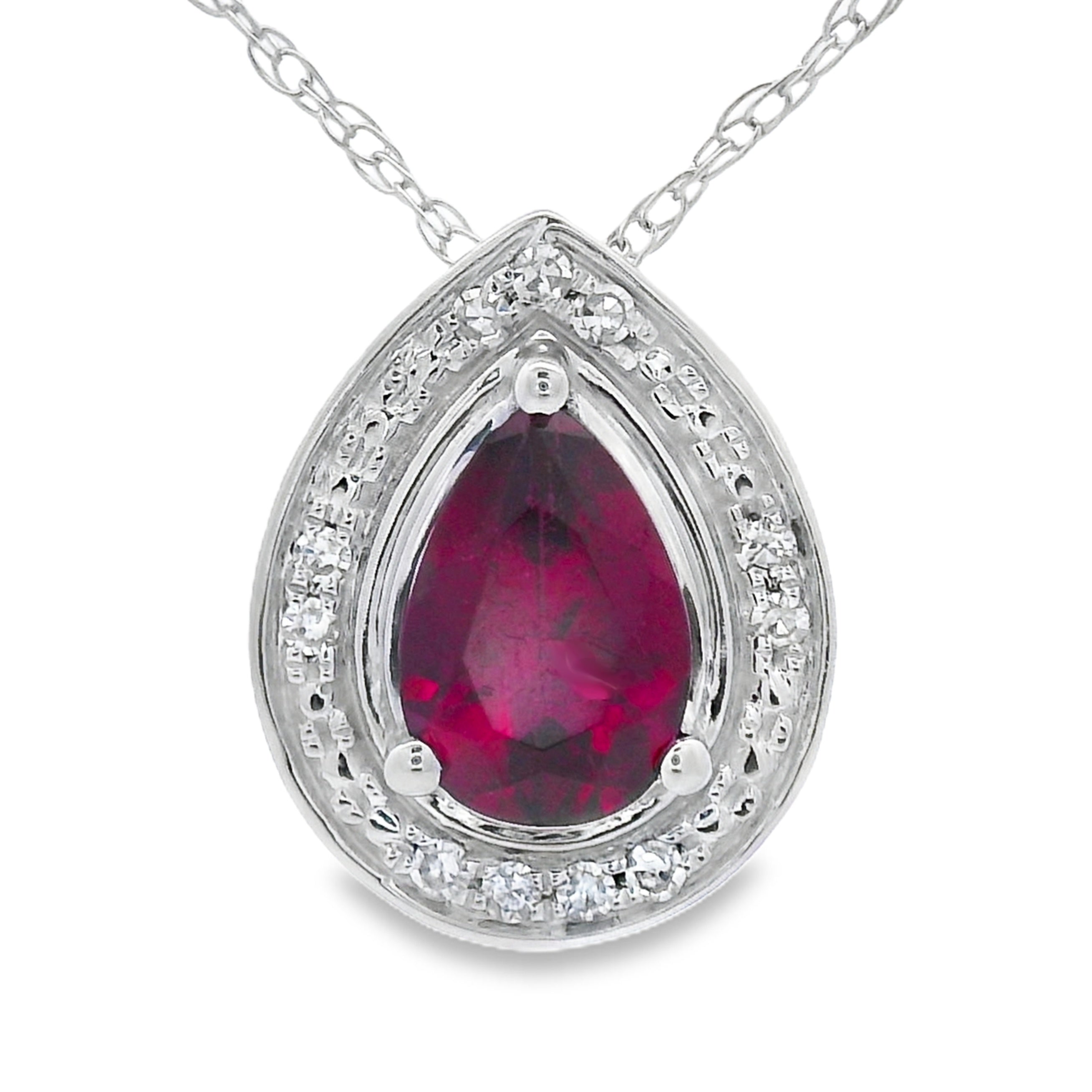.52ct Garnet Diamond Fashion Pendants 10KT White Gold by Bids.com