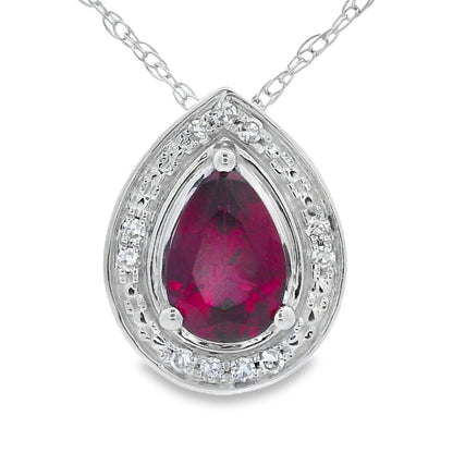 .52ct Garnet Diamond Fashion Pendants 10KT White Gold by Bids.com