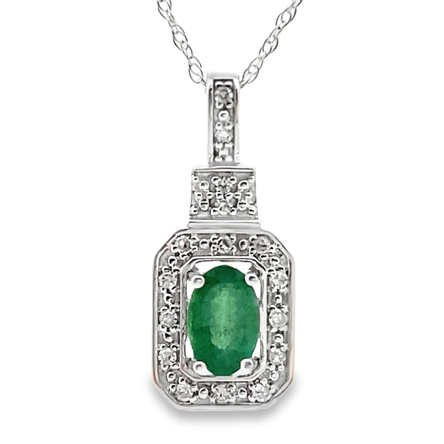 .57ct Emerald Diamond Fashion Pendants 10KT White Gold by Bids.com