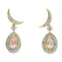 Rose Quartz Diamond Dangle Earrings 10KT Yellow Gold by Bids.com