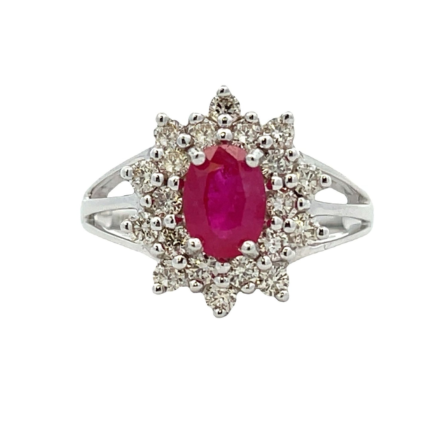 Natural 1.65ct Ruby Diamond Ring 14KT White Gold by Bids.com