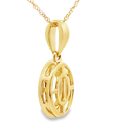 Rose Quartz Diamond Fashion Pendants 10KT Yellow Gold by Bids.com