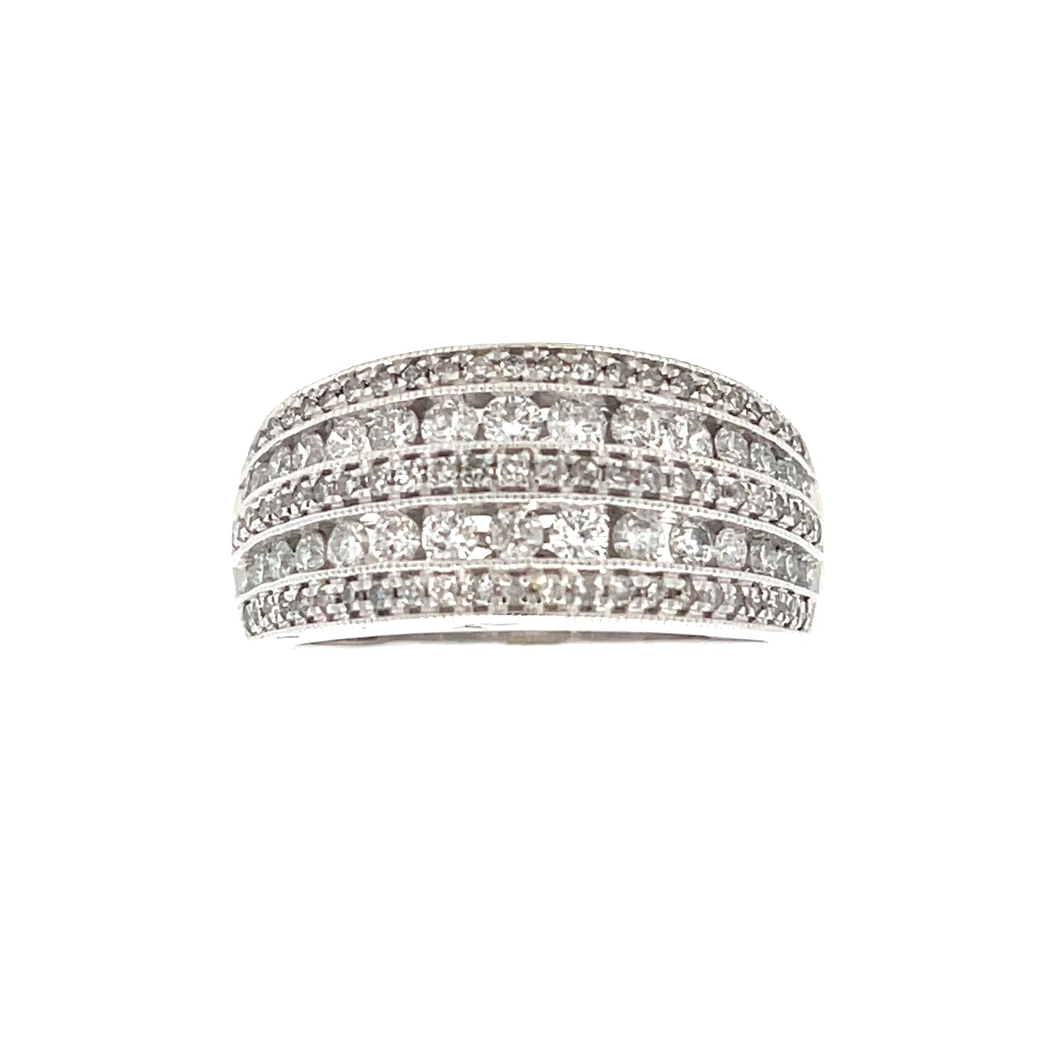 1.00ct Diamond Wedding Band Ring 10KT White Gold by Bids.com