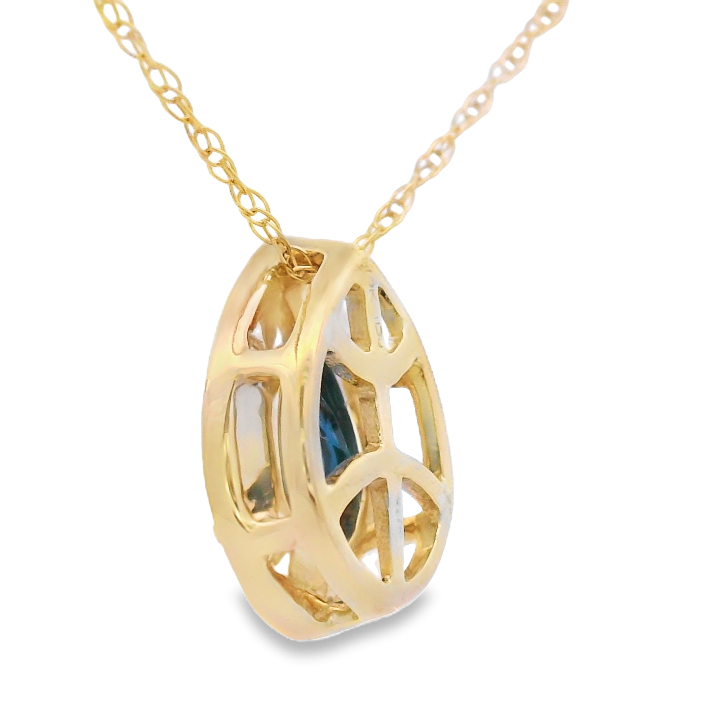 Sapphire Diamond Fashion Pendants 10KT Yellow Gold by Bids.com