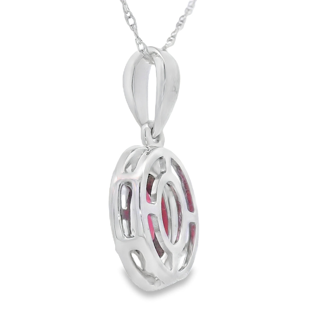 .58ct Garnet Diamond Fashion Pendants 10KT White Gold by Bids.com