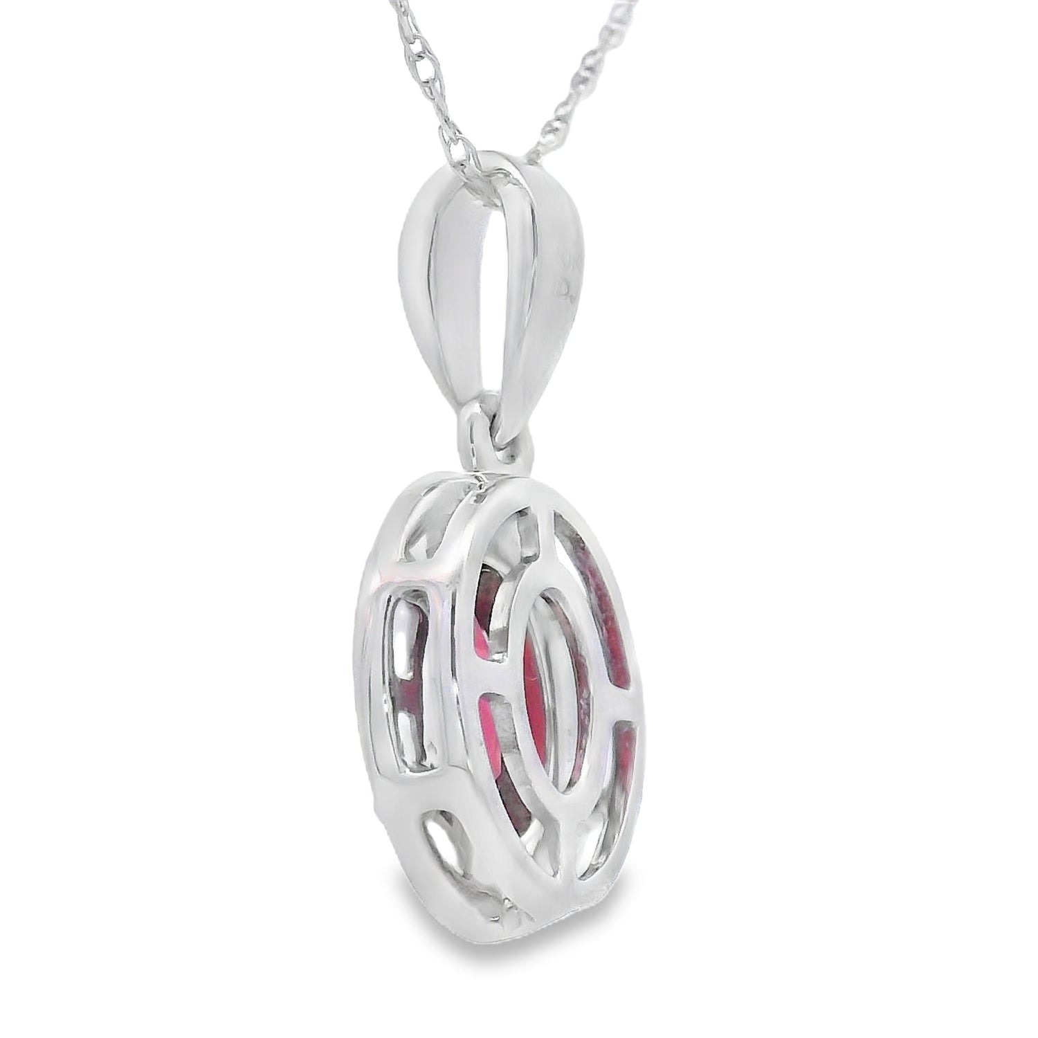 .58ct Garnet Diamond Fashion Pendants 10KT White Gold by Bids.com