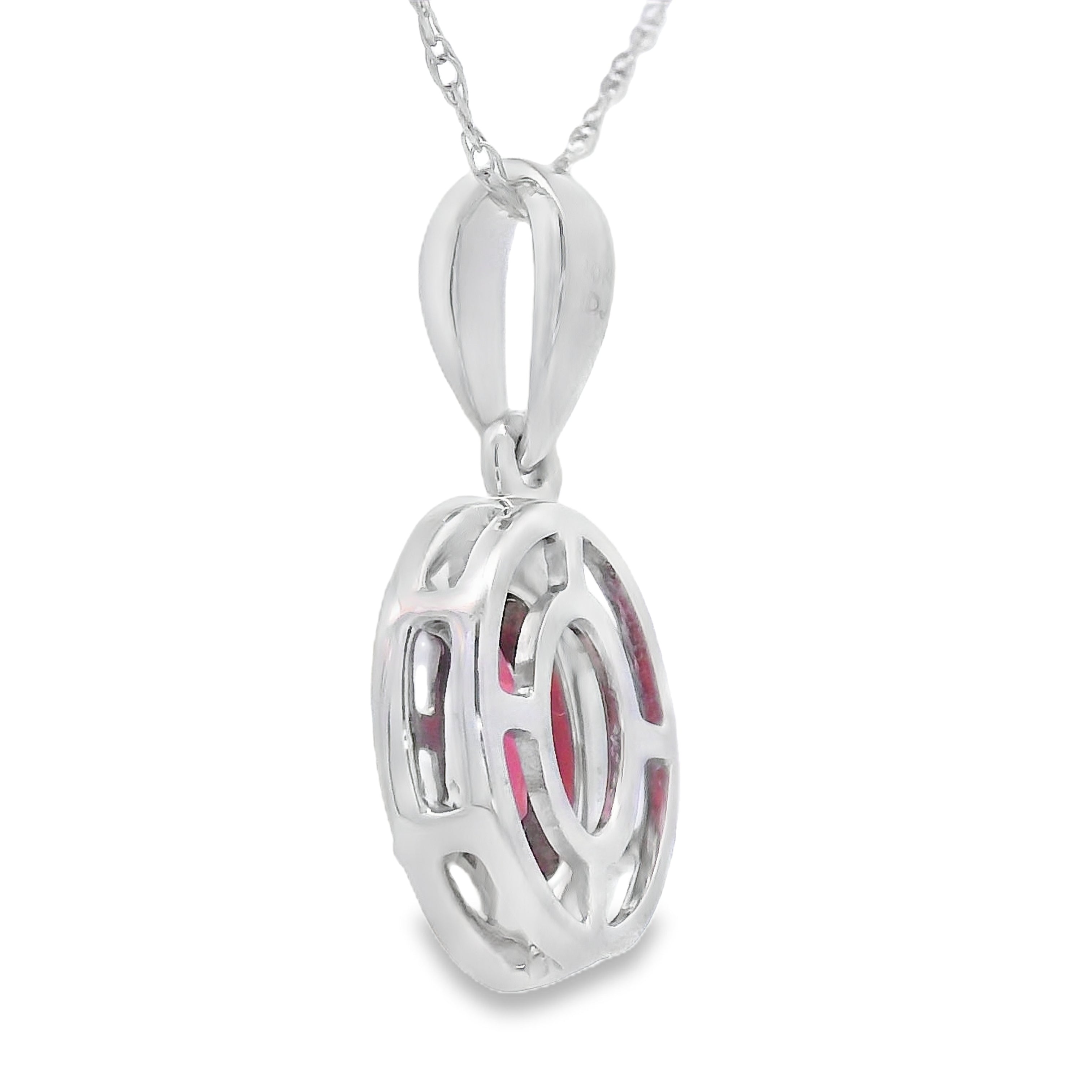 .58ct Garnet Diamond Fashion Pendants 10KT White Gold by Bids.com