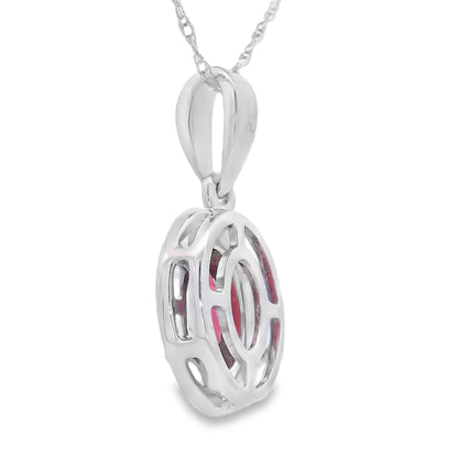.58ct Garnet Diamond Fashion Pendants 10KT White Gold by Bids.com