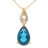 London Blue Topaz Fashion Pendants 10KT Yellow Gold by Bids.com