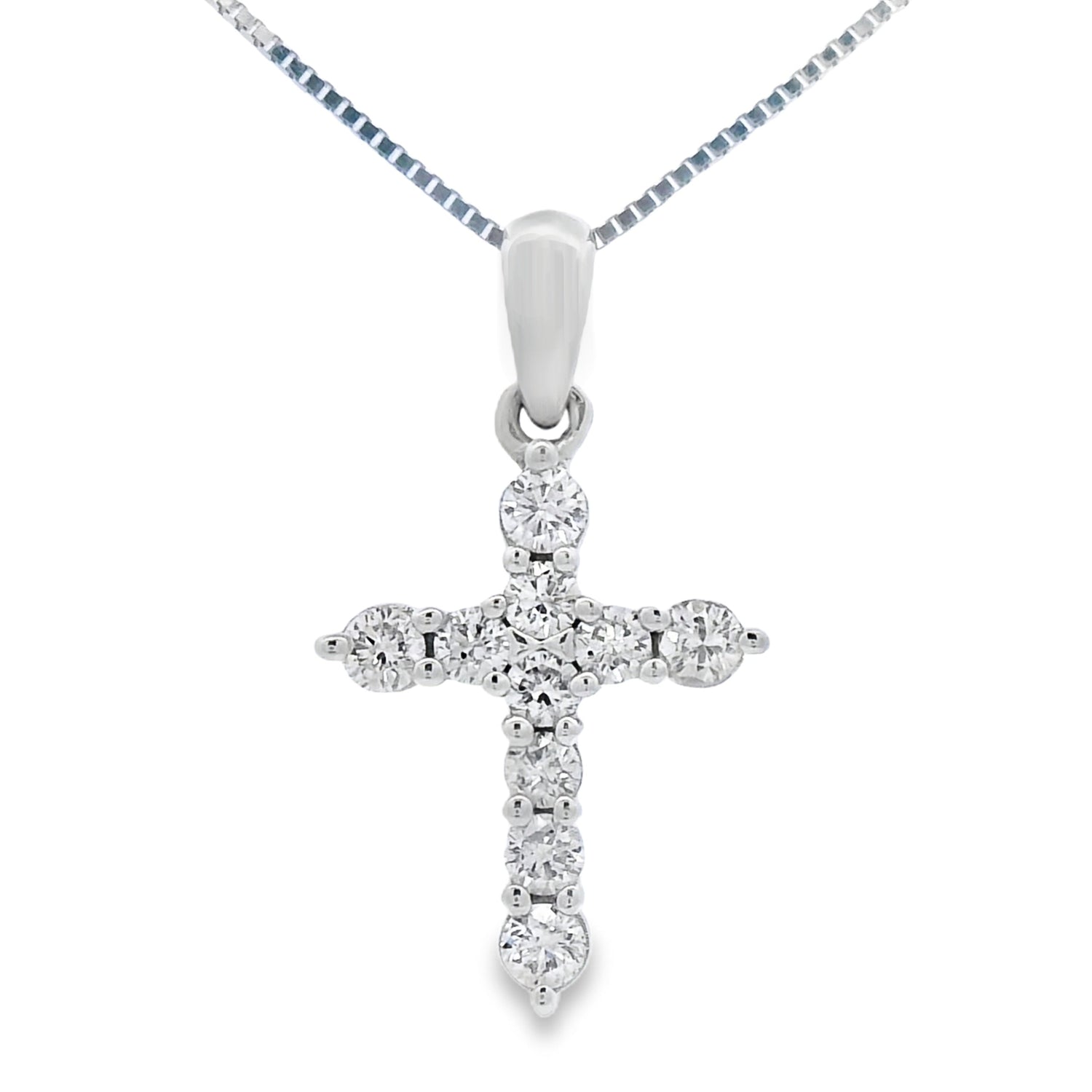 .23ct Diamond Cross Religious Pendant 14KT White Gold by Bids.com