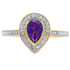 Genuine .42ct Amethyst Diamond Ring 10KT Yellow Gold by Bids.com