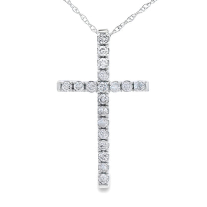 .24ct Diamond Cross Religious Pendant 14KT White Gold by Bids.com