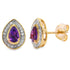 .47ct Amethyst Diamond Stud Earrings 10KT Yellow Gold by Bids.com
