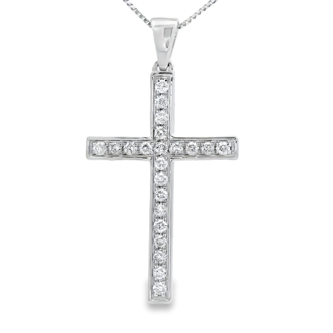 .22ct Diamond Cross Religious Pendant 14KT White Gold by Bids.com