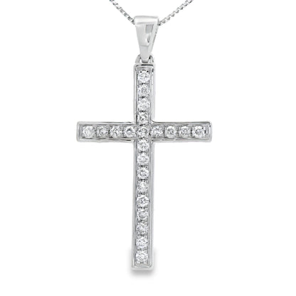 .22ct Diamond Cross Religious Pendant 14KT White Gold by Bids.com
