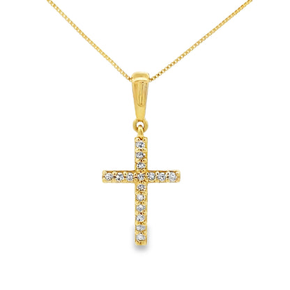 .08ct Diamond Cross Religious Pendant 10KT Yellow Gold by Bids.com