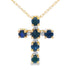 .32ct Sapphire Cross Religious Pendant 10KT Yellow Gold by Bids.com