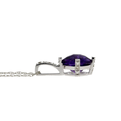 Amethyst Diamond Fashion Pendants 10KT White Gold by Bids.com