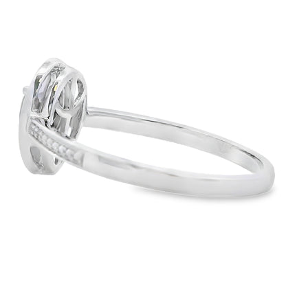 Natural .46ct Quartz Diamond Ring 10KT White Gold by Bids.com
